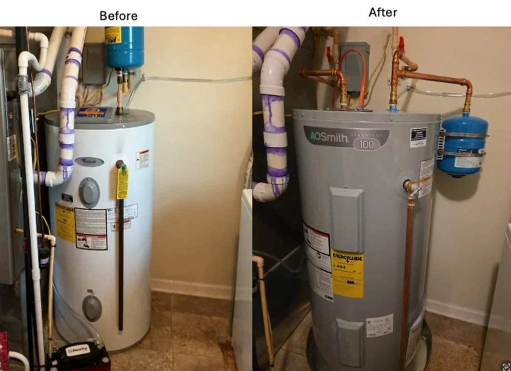 Plumbifi water heater installation in McLean, Virginia
